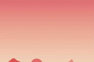 户外运动剪影红色矢量插画简约背景