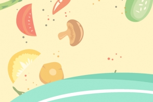 食物清新黄色海报banner背景