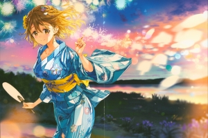 日本和服美女 天空 樱花 8k动漫壁纸