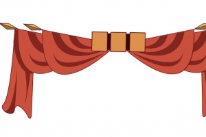 边框装饰元素红色旗帜