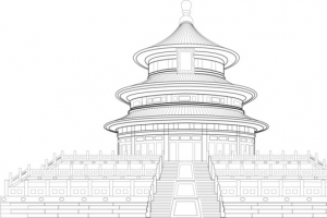 天坛建筑线稿