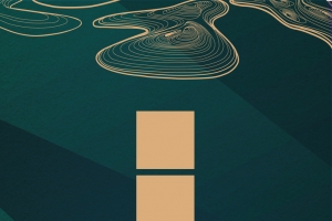 高山曲线画册绿色背景素材
