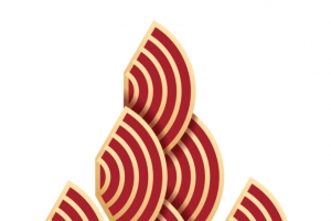 新年海报扇形装饰