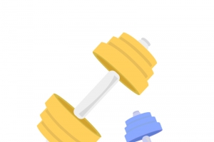 卡通健身哑铃高清PNG透明免扣设计素材免费下载