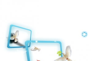 鸽子风车动物装饰元素高清PNG透明与PSD设计素材免费下载