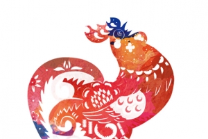 剪纸公鸡