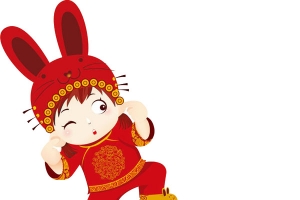 卡通孩童放鞭炮