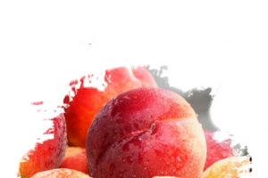 创意墨迹中的水蜜桃