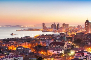 淘宝风景橘红色背景