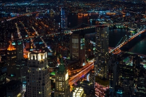 夜城市灯 城市 摩天大楼 俯视图 纽约 美国 4k壁纸 3840x2160