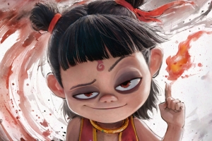 哪吒之魔童闹海哪吒水墨2880x1800横屏超高清免费壁纸下载