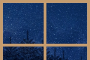 窗户 黑夜 星空 窗帘