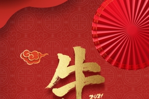 牛气冲天 2021牛年背景 新年氛围