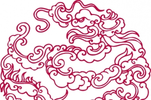 矢量中国风祥云印花