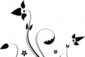 黑色花藤矢量素材图