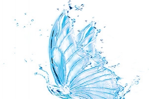 蓝色水珠梦幻蝴蝶创意