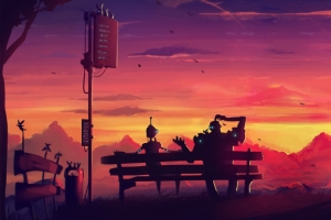 等公交车3440x1440壁纸