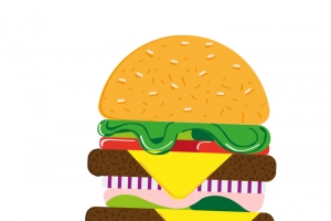 创意汉堡包美食矢量图