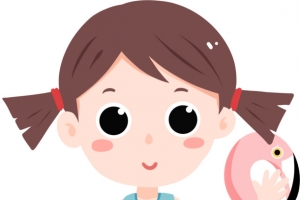 卡通游泳圈游泳女孩