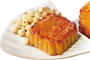 双莲中秋节月饼海报