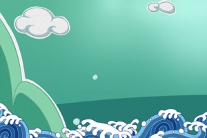 海鲜产品蓝绿色背景简约风格海报banner背景