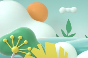 C4D，手绘，卡通，插画