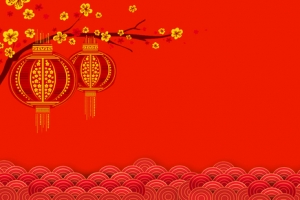元宵快乐简约红色banner背景