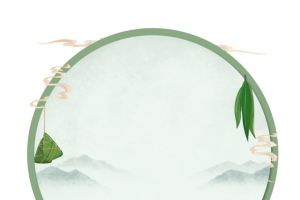 山河粽子端午节插画手绘画框
