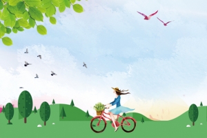 自行车低碳生活景色banner