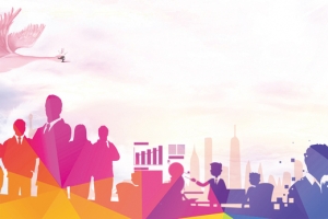 秋季招聘简约渐变城市banner