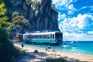 碧波云崖轨 3440x1440带鱼屏风景壁纸