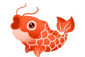 一条张着嘴的红色卡通锦锂免抠图