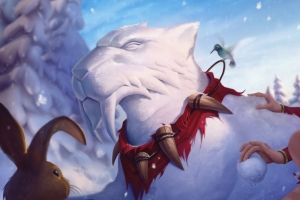 英雄联盟LOL雪装奈德丽3440x1440游戏壁纸