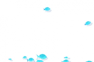 蓝色游动热带鱼