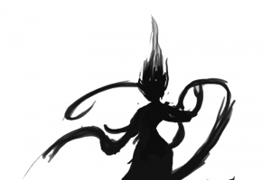 黑色水墨女娲图