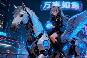 2026 机械马 翅膀 少女 万事如意4k动漫壁纸