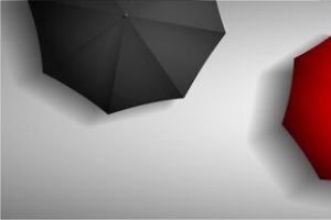 红色雨伞俯视图矢量素材