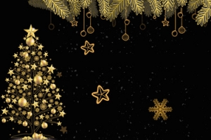 圣诞树黑金炫酷banner