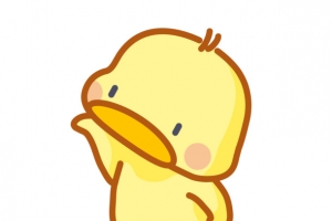 手绘黄色的小鸭子设计