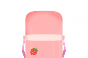 粉色草莓水杯插画