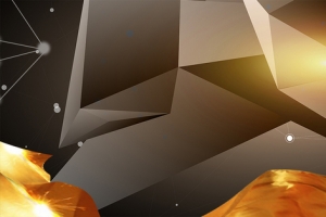 科技几何色块拼接金色banner