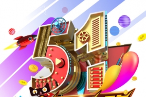 51劳动节漂浮元素金币红包