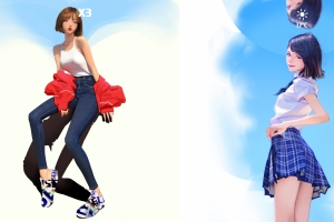 动漫美女拼图美腿好看身材4k壁纸3840x2160