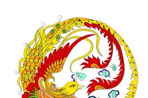 环形的彩色凤凰