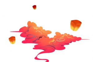 国潮 中国风 彩色祥云