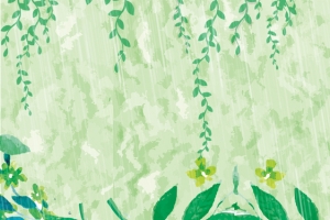 植物手绘绿色谷雨banner海报