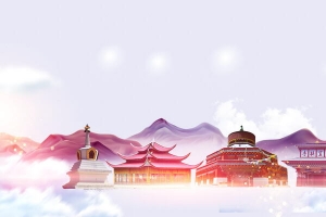 唯美风香格里拉旅游PSD素材