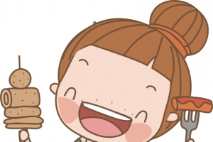 吃串烧的女孩