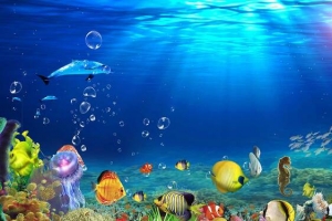 蓝色的海洋背景图