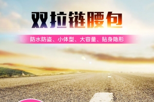 户外运动双拉链腰包主图